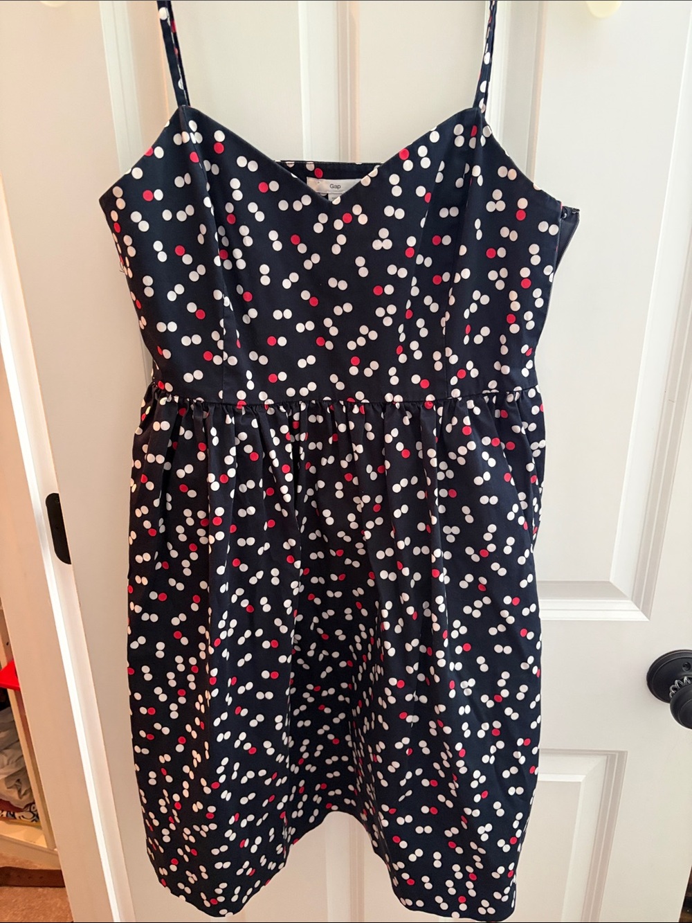 GAP Navy Sundress with White and Red Polka Dots